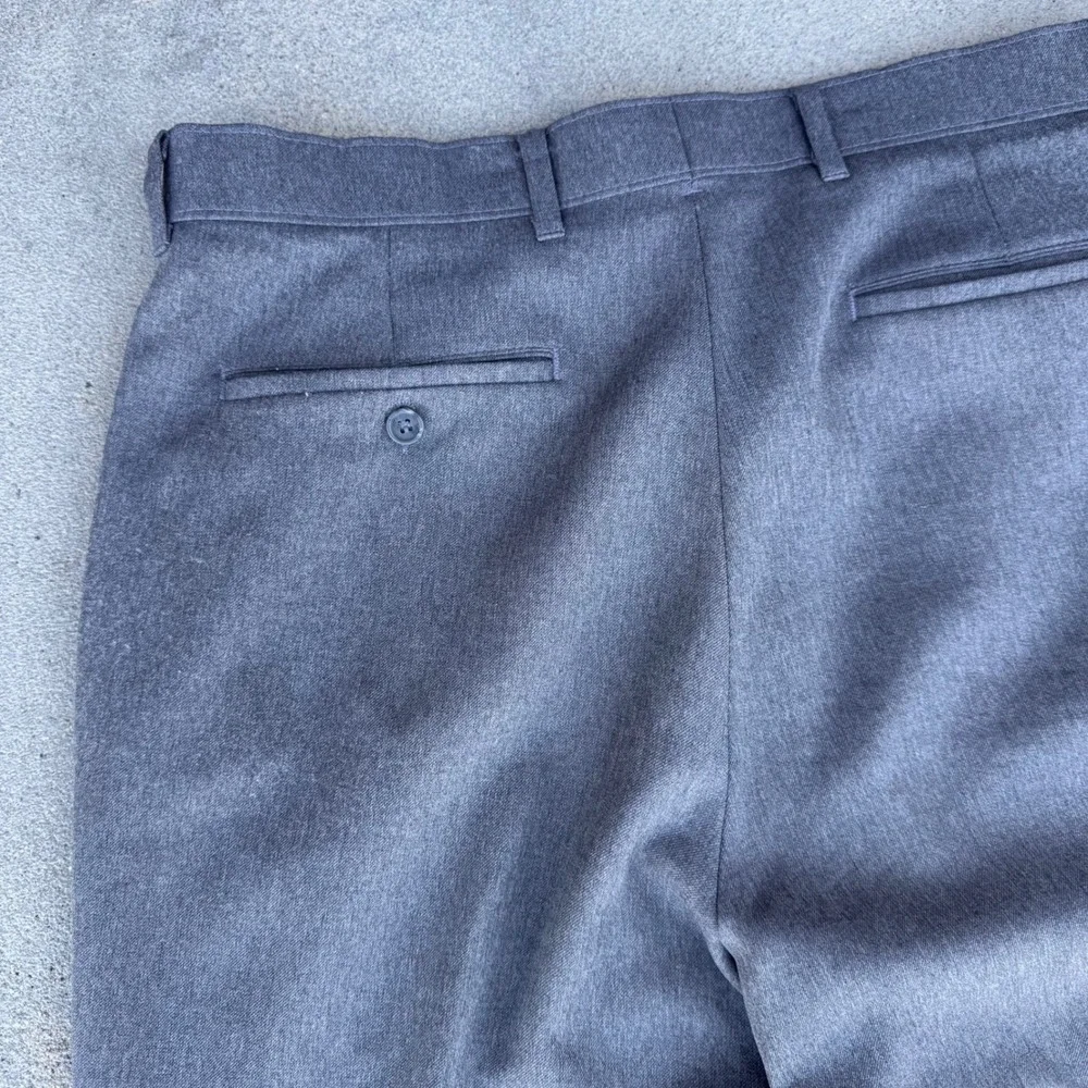 Vintage Levi's Action Slacks Mens Gray Polyester Trousers W34 L32 Made in USA